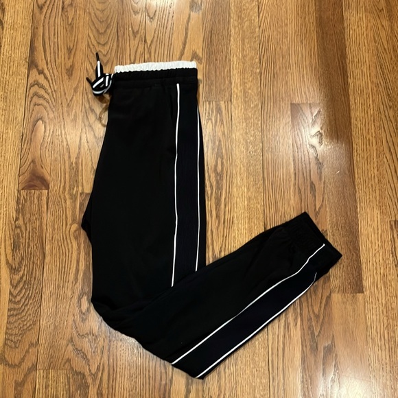 Athleta | EUC Brooklyn Luxe Black With White Stripes Joggers Drawstring Sz 0 - Picture 3 of 7